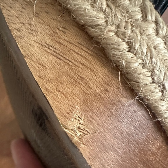 Hunter Gonave black leather, Wood block heel sandal size 7 - Picture 7 of 10